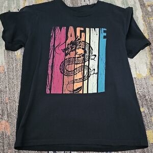 Black Graphic T-Shirt with Dragon Design